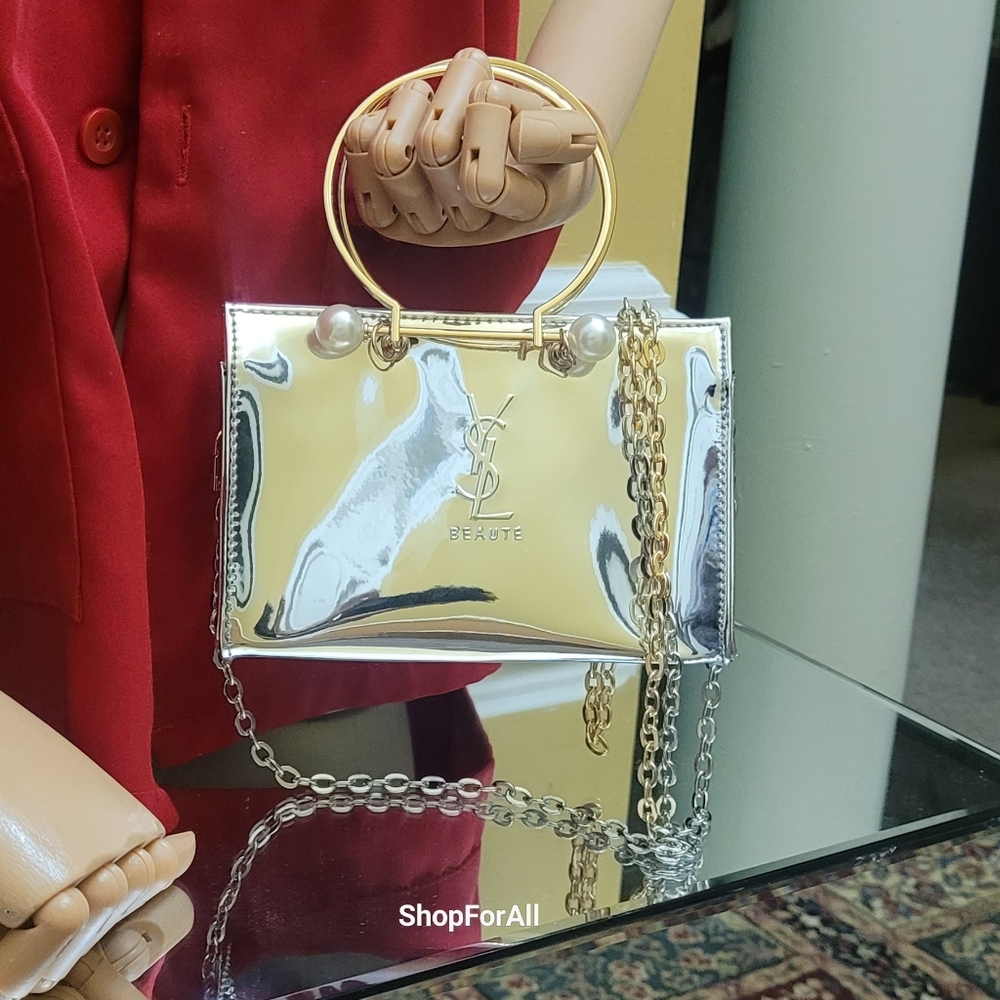 Yves Saint Laurent Gold and Silver Beauty Pouch - Picture 14 of 16